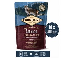 Carnilove salmon sensitive / long hair kattenvoer 2x 2 kg