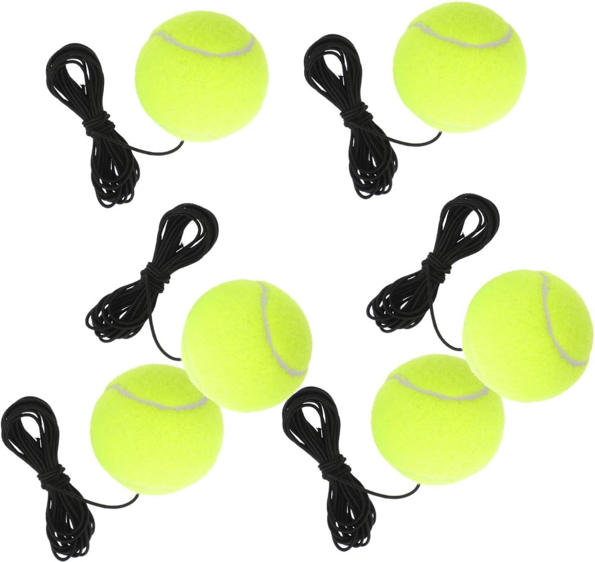 Tennis Trainingsset - Oefenbal met koord - Tennis verbeteren - Directe balteruggave - 6 stuks - Multi