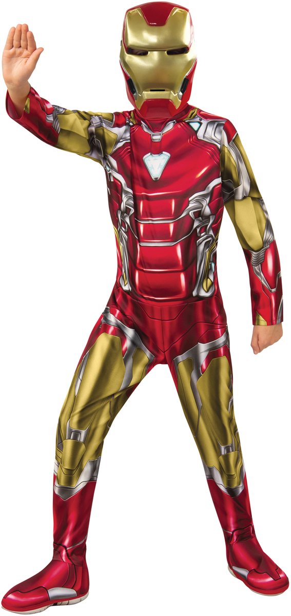 Rubies - Iron - Man - Iron - Man Kind - Rood, Goud, Zilver - Maat 116 - Carnavalskleding - Verkleedkleding