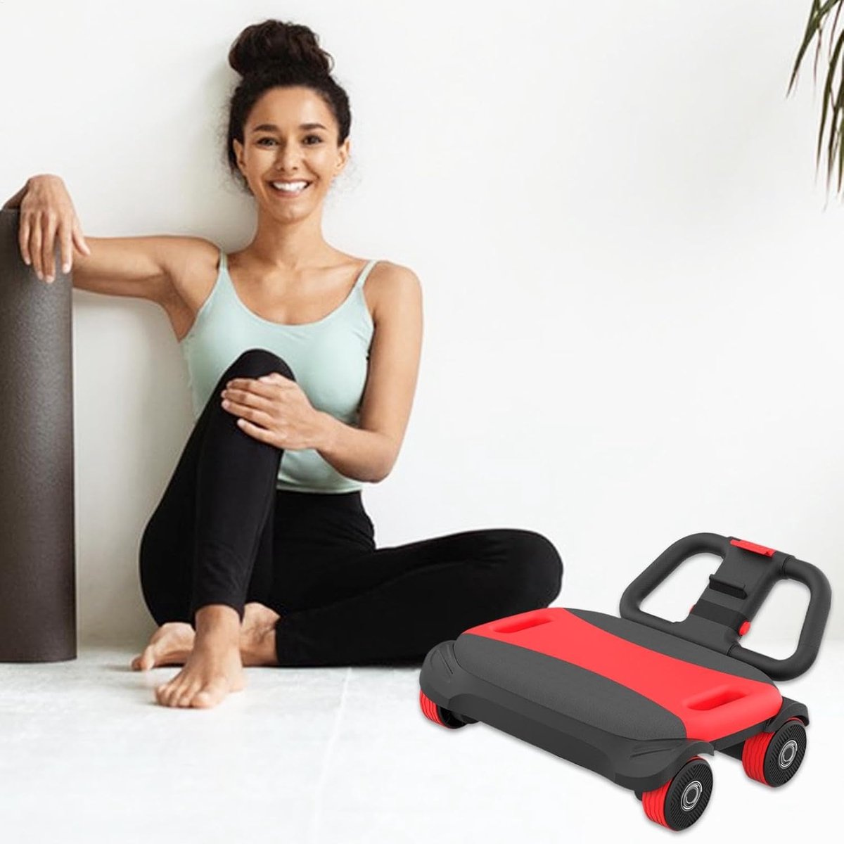 Oefeningsroller, non-slip trainer, core strength Wheel, automatische roller, trainingsuitrusting voor dames, thuisgym core trainer, fitness roller voor abs, vrouwen, mannen, volwassenen, tieners