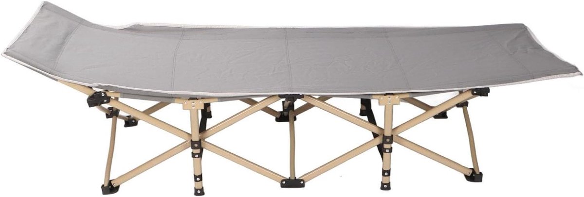 Opvouwbaar Campingbed - Draagbare Loungestoel - Buiten Ontspannen - Stabiele Aluminium Constructie - 190 x 71 cm - Zwart