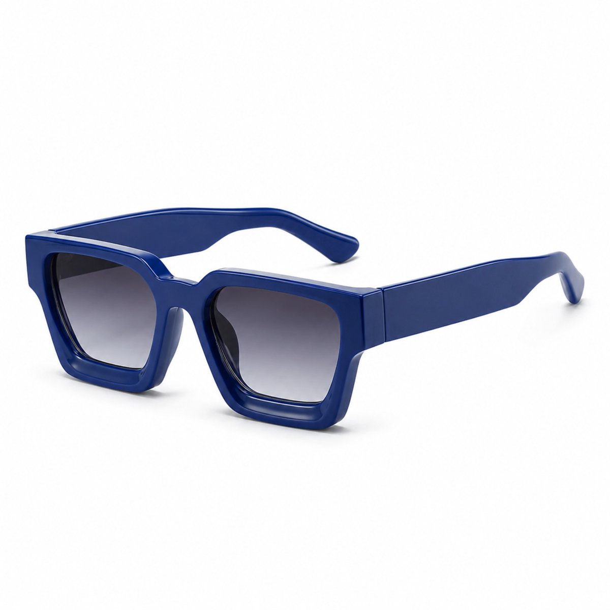 MoodLux Zonnebril Blauw - Unisex - Rechthoekig Montuur met Blauwe Glazen - Retro Festivalbril - UV400 Bescherming - C2