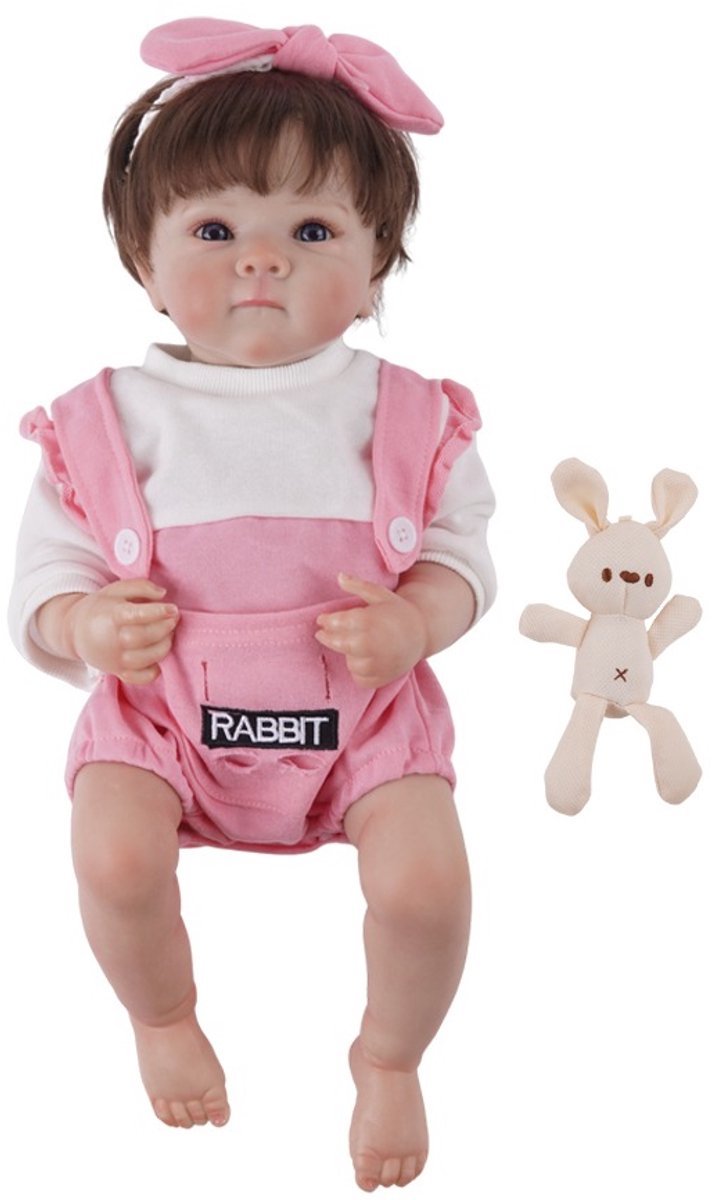 Lovibella® Lola Reborn Baby Pop Meisje - Levensechte Babypoppen - Dementie poppen - 45 cm - Complete Accessoires Set - Realistische Poppen - Zoals Echt - Zacht Vinyl - Doll Speelgoed 3 Jaar