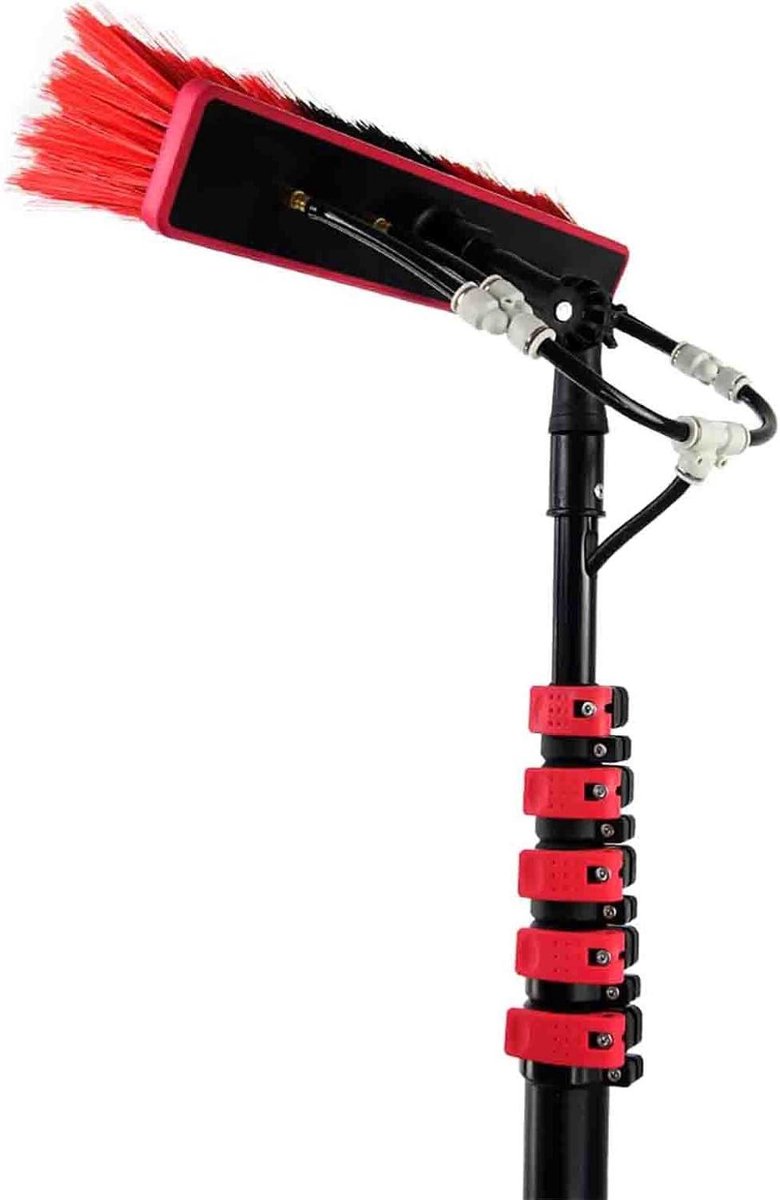 Glazenwasser Set - Telescopische Borstel - Hoge Ramen Wassen - Watergevoede Reiniging - 6 Meter - Zwart