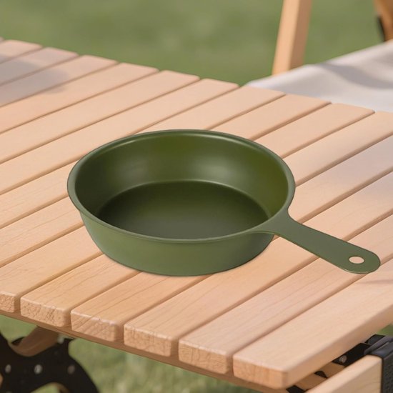 Mini Eierpan - Compacte Kookpot - Kamperen en Reizen - Flexibel Schaaldesign - 13 x 13 x 3 cm - Legergroen — afbeelding 5
