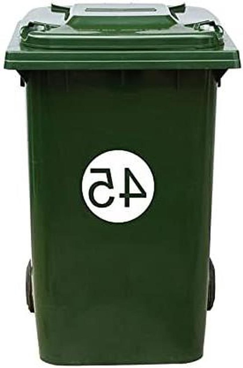 Kliko Sticker - Afvalbak Nummer - Afval Scheiden - Duurzaam Vinyl - 17x17 cm - Wit