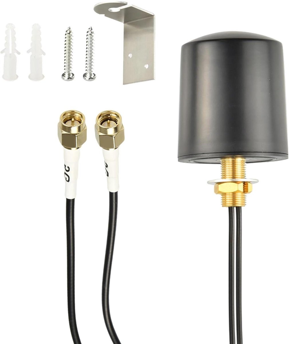 Mimo Antenne - Signaal Booster - Mobiel Netwerk - Brede Frequentie - 5 Meter Kabel - Zwart