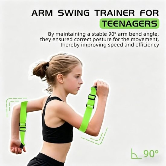 Arm Trainer - Zwaai Banden - Loop Correctie - Simuleert Natuurlijke Beweging - Verstelbaar 27-30 cm - Groen — afbeelding 2