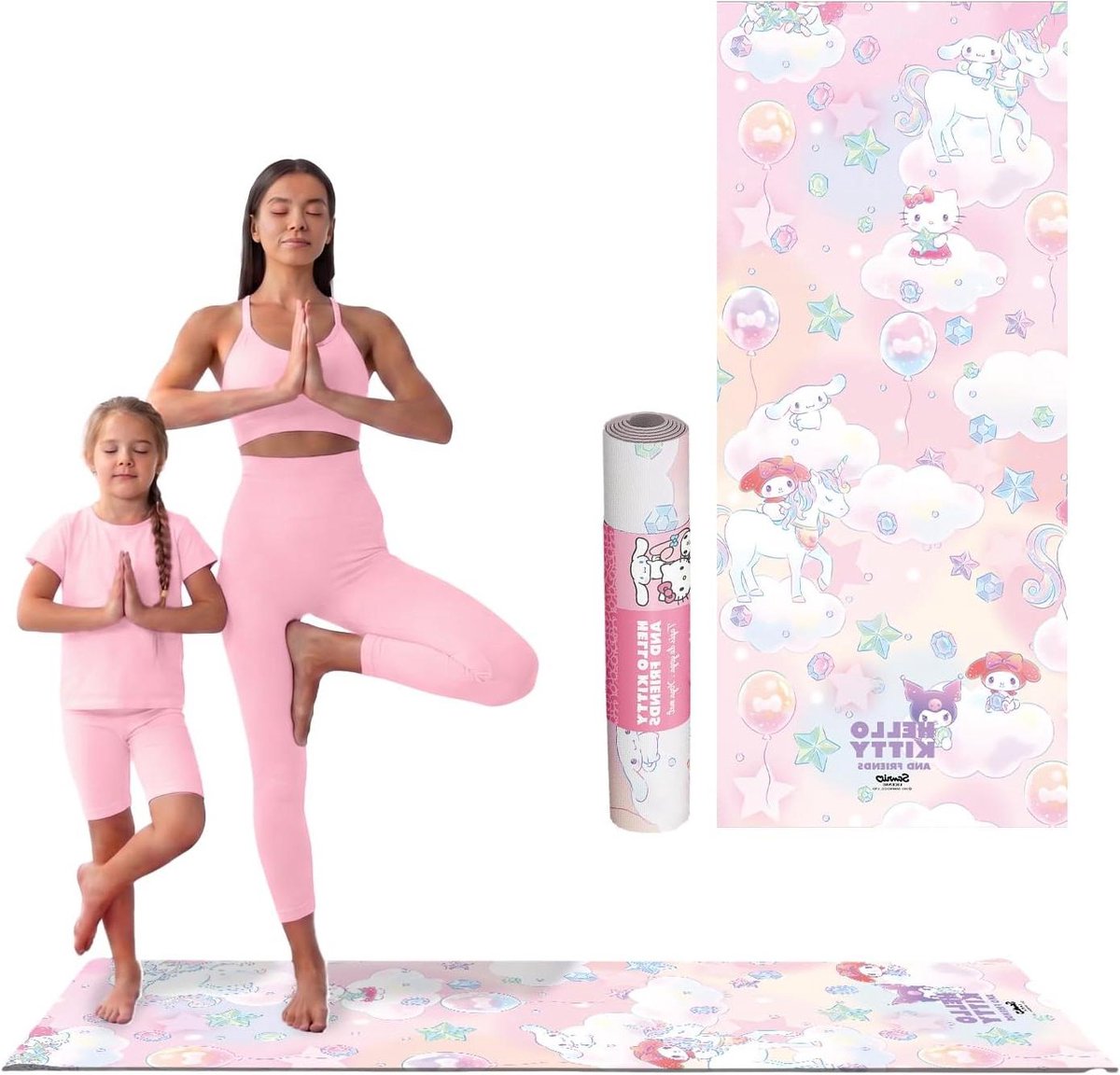 Yogamat voor Kinderen - Gymnastiekmat - Balans Oefenen - Natuurlijk Rubber - 60x150cm - Roze