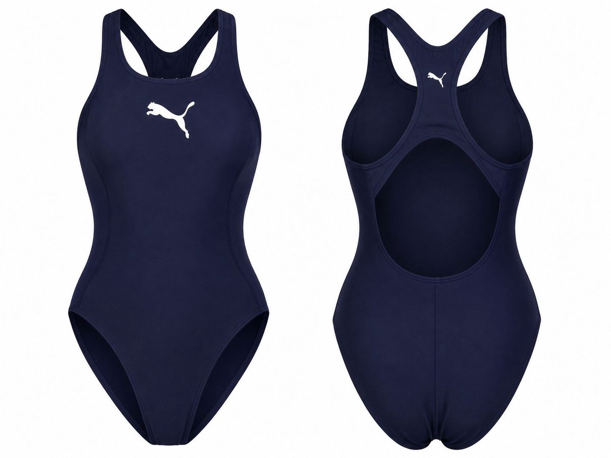 Puma racerback swimsuit sportbadpak dames Marineblauw