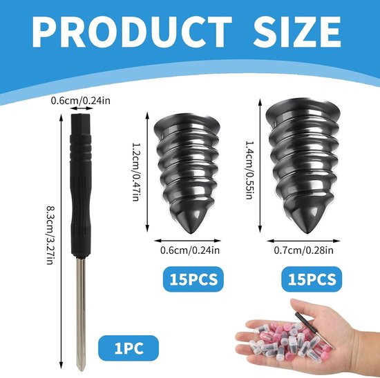Bandenreparatieset - Lekke band reparatie - Noodreparatie onderweg - Universele toepassing - 30-delig - Zwart — afbeelding 3
