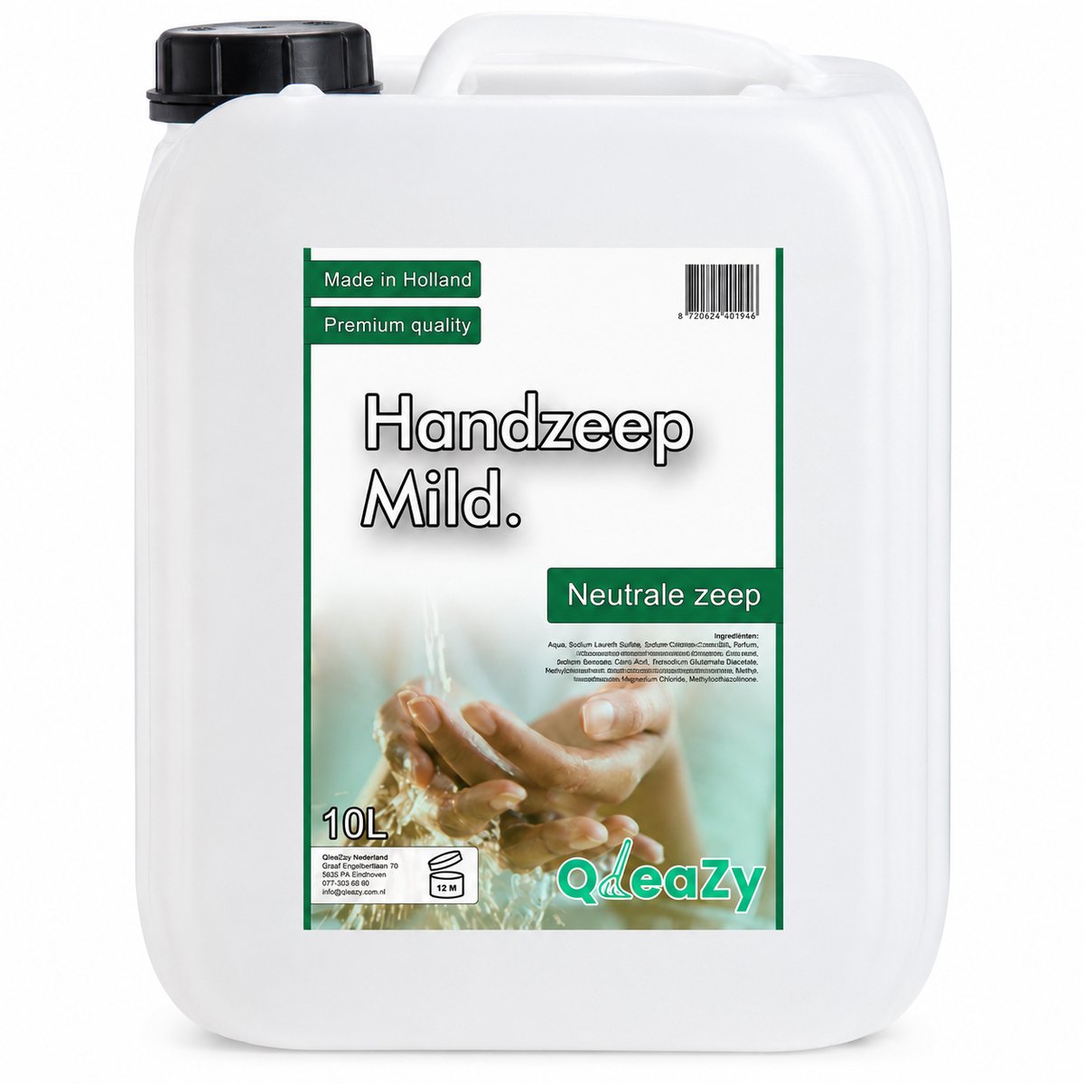 QleaZy - Neutrale handzeep 10 liter - 10L navulling voor dispensers