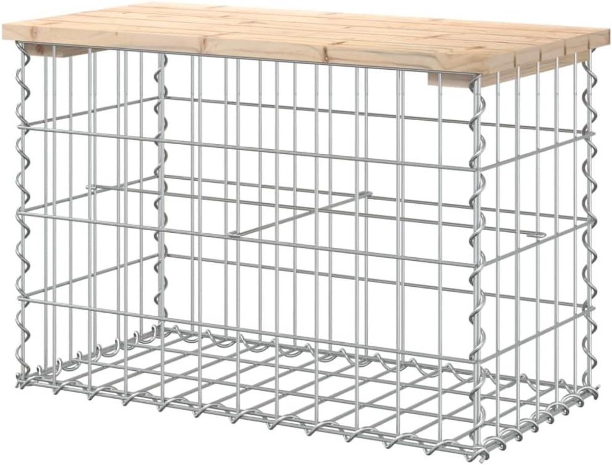 Tuinbank van schanskorven - Zitbank buiten - Buiten ontspannen - Massief grenenhout zitting - 63 x 315 x 42 cm