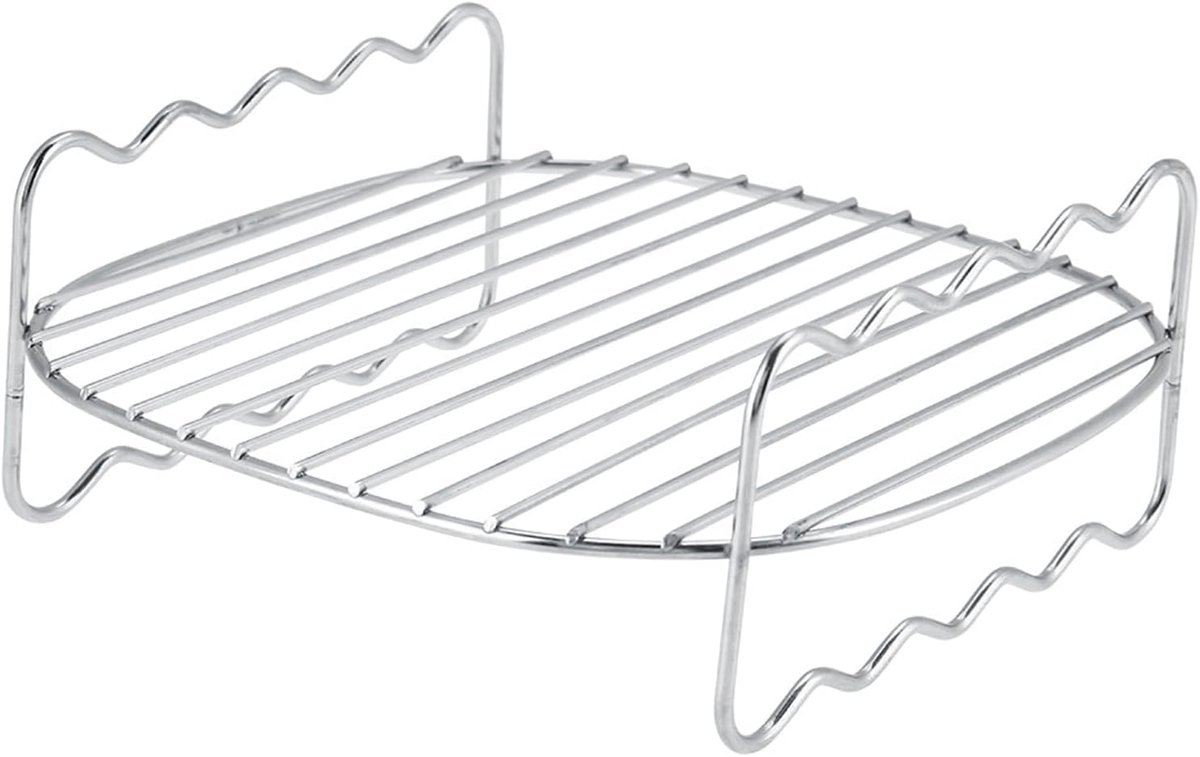 BBQ rek - Dubbellaags bakplaat - Spiesjes bereiden - Roestvrij staal - 167 cm - Zilver