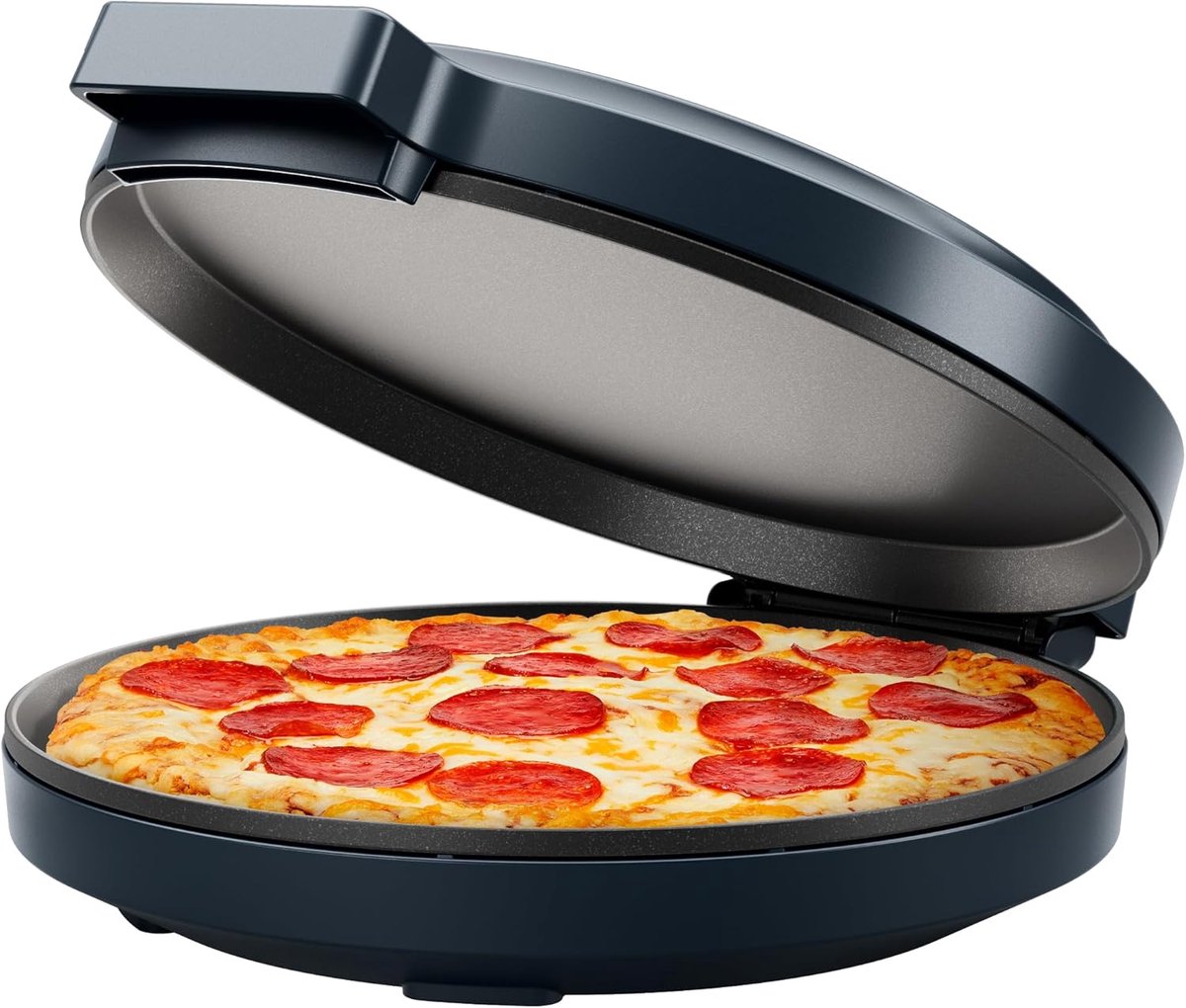 Elektrische Oven Keukenmachine Pizza Snelle Maaltijden Antiaanbak Platen 30cm Diameter Donkergrijs