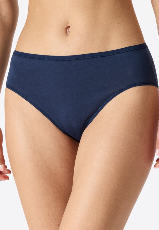 Donkerblauwe slips met een comfortabele pasvorm en elastische tailleband.