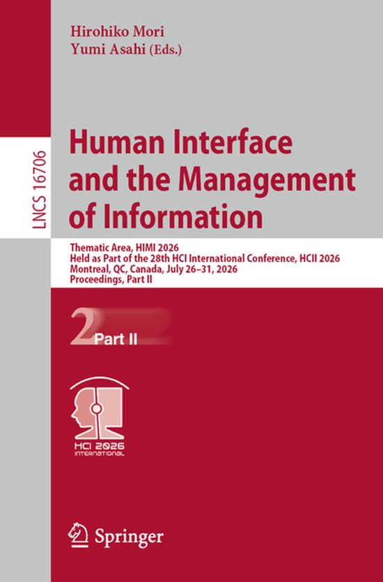 Lecture Notes in Computer Science16706- Human Interface and  ... - cover