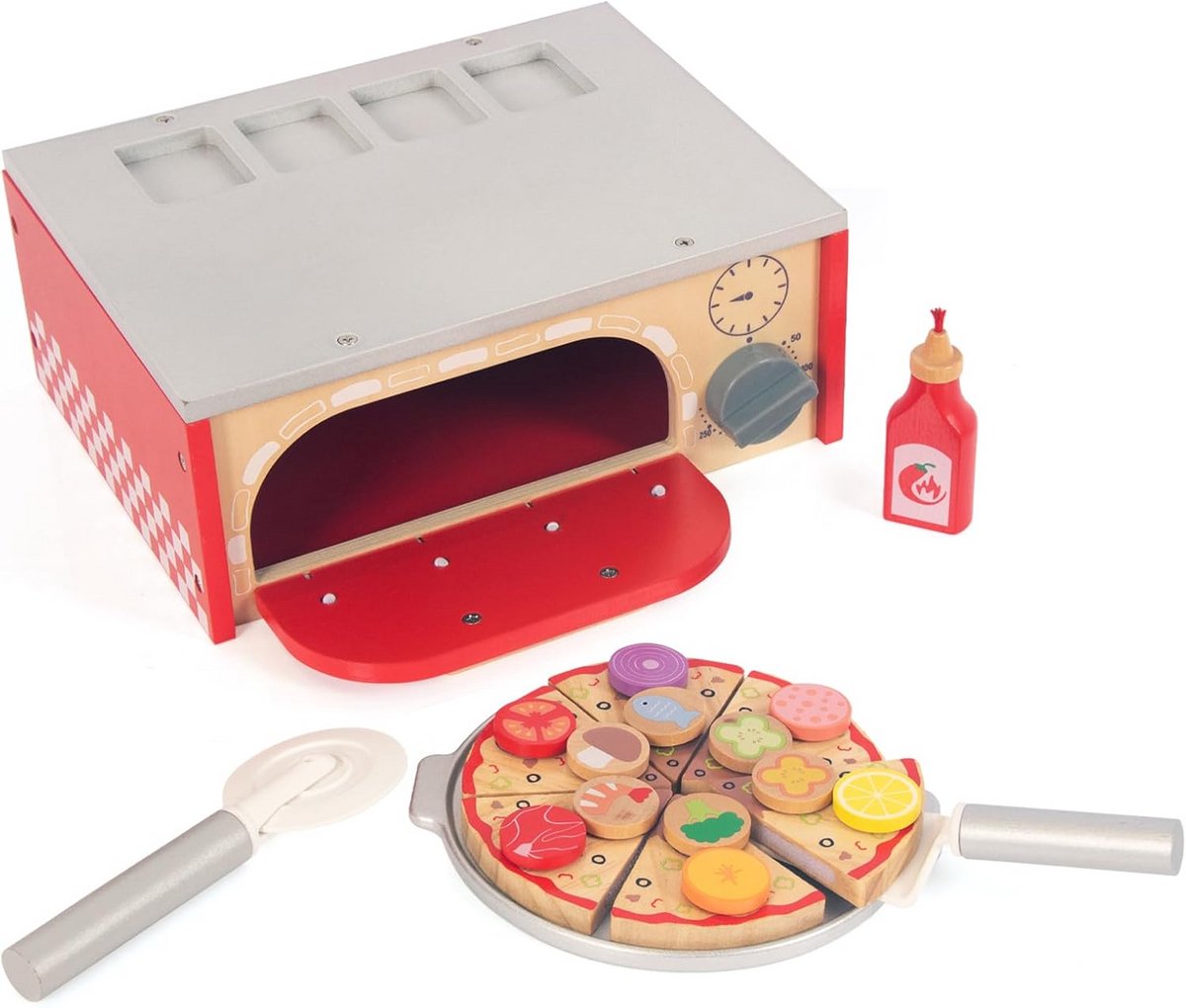 Houten Pizza Speelgoedset voor Kinderen vanaf 3 Jaar