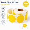 500 Étiquettes Autocollantes Rondes Jaunes 35 mm en Rouleau - Etiquettes Autocollants Colorées - Telano