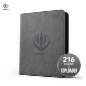 Toploader Binder 216 pockets - Toploader map grijs / Toploader binder / Top loader map geschikt voor trading cards / Trading kaarten verzamelmap met rits sluiting / Geschikt voor 216 kaarten