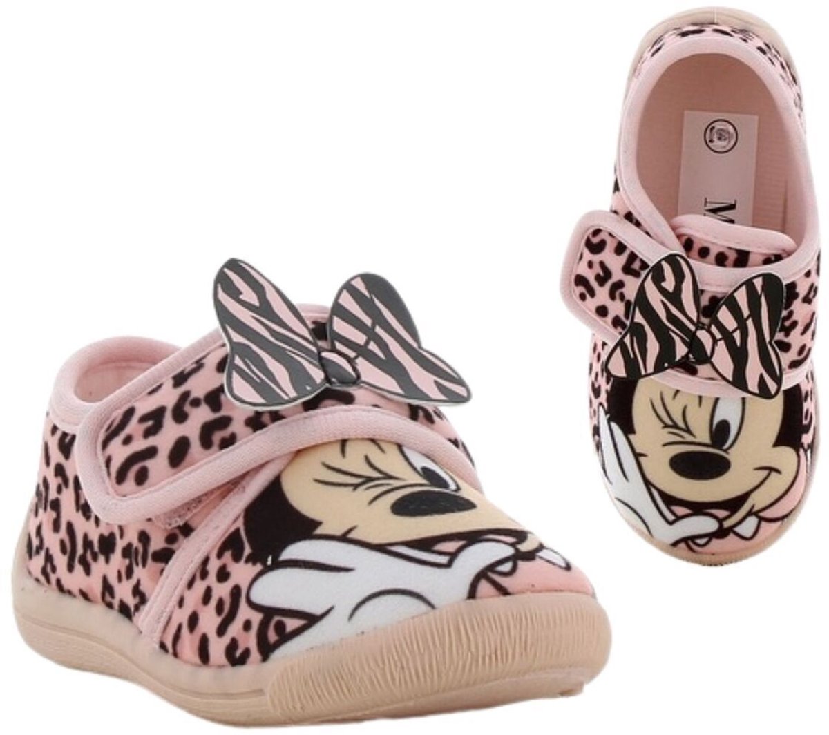 Disney Minnie - Pantoffels kinderen voor meisjes - Minnie Mouse Sloffen kind met klittenbandsluiting - Schoenen van 2 tot 8 jaar - Maat 24 - Roze