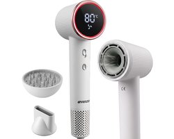 Avenzo Föhn met Diffuser – Ionische Haardroger – Krullen – XL Diffuser – 5 Warmtestanden – 2 Opzetstukken – Digitaal Display – 1600W – Haarföhn – Hair Dryer