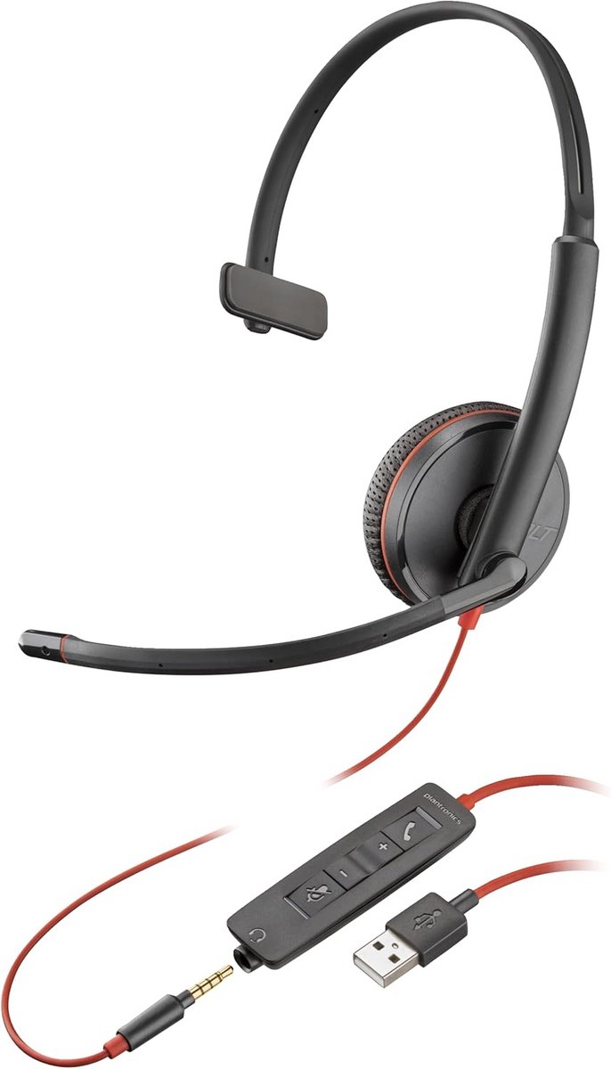 Bedrade USB Headset Zwart met Microfoon voor Computer en Bellen