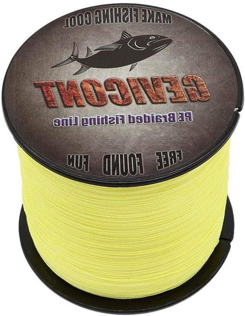 Gevlochten Vislijn - Dyneema Lijn - Vissen - Hoge Slijtvastheid - 100m 10lbs - Geel