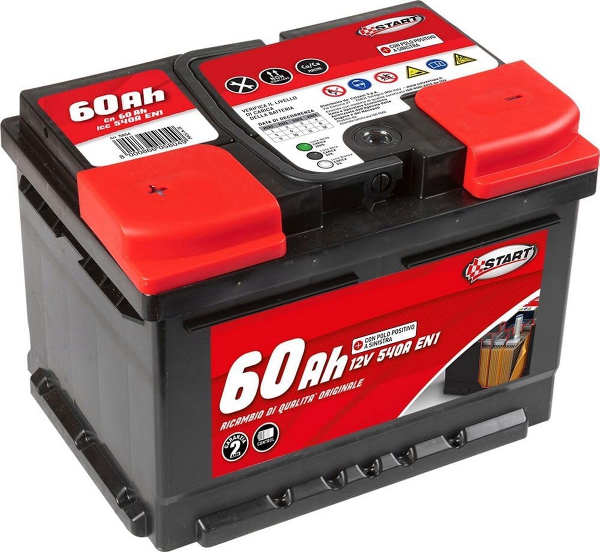 12V Startaccu 60Ah 540A Linker + Pool Onderhoudsvrij