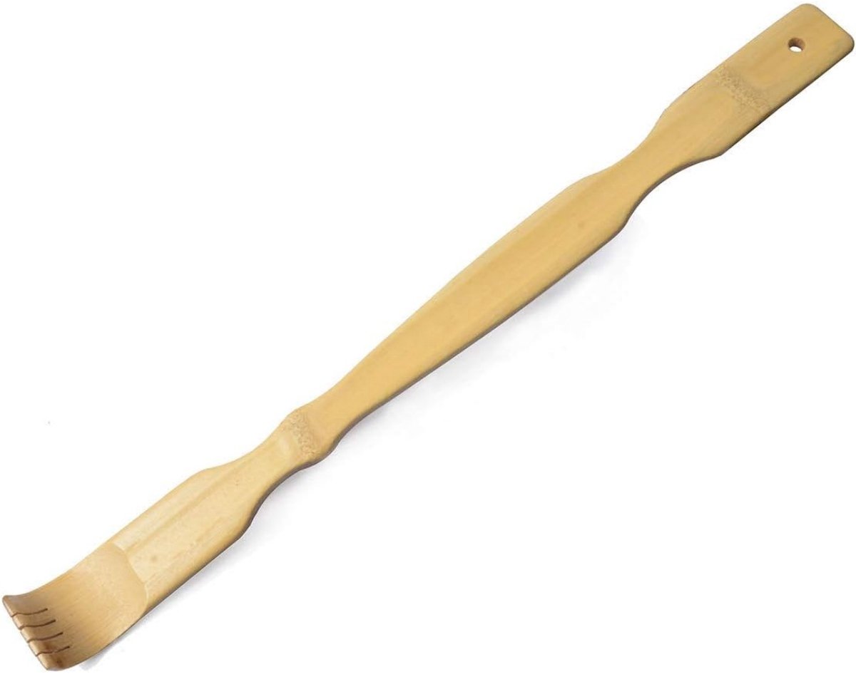 TOVBMUP Bamboe Massage Rugkrabber - Ruggenkrabber - met massage rollers - Bamboe Massage Tickler - Tickler - Jeukverlichting - Stevig - 46cm