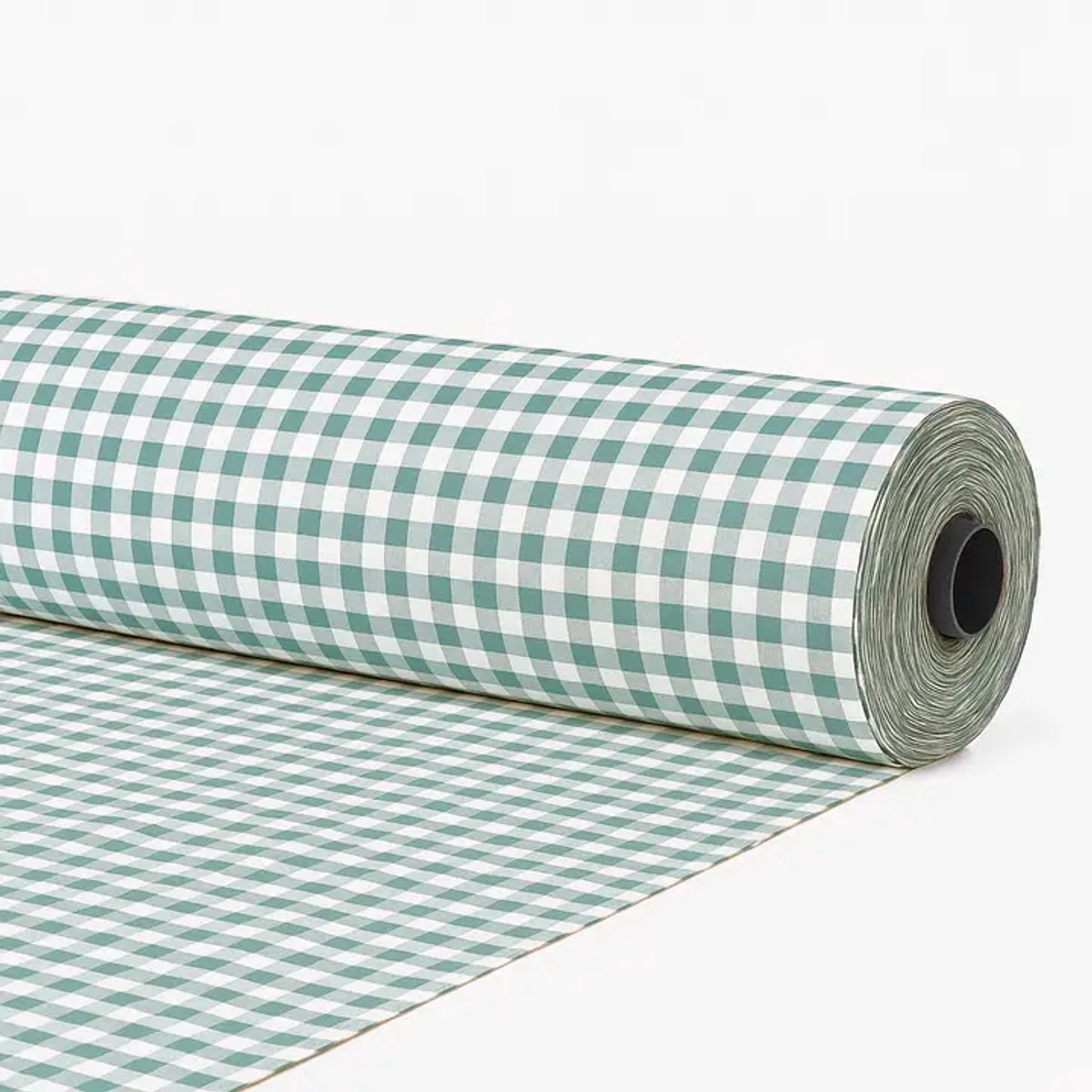 Gamusi Stof op doorlopende snit katoen vichy ruit breedte 280 cm per meter - 70% katoen - 30% polyester - Zeewater