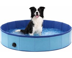 Hondenzwembad 120 cm - opvouwbaar hondenbad - zwembad voor honden - blauw - verkoelend plonsbad - zonder luchtpomp