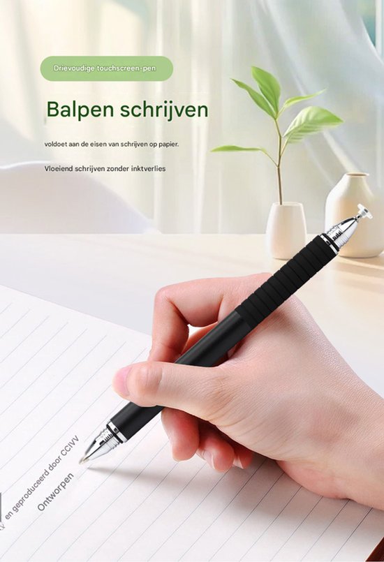 Universele Stylus Pen Met 3 Verschillende Tips - Disc Tip Soft Tip en Balpen Tip - Geschikt voor Telefoon Tablet en iPad -grijs — afbeelding 4
