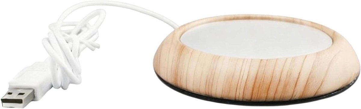 Bekerwarmer Plaat - Elektrische Onderzetter - Dranken Warm Houden - USB Aangedreven Slim - 10.3 cm Diameter - Zwart