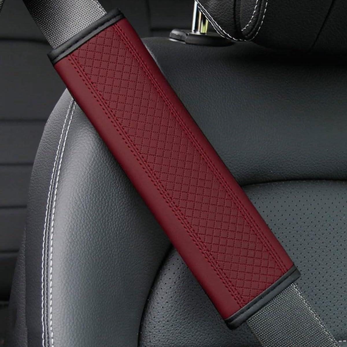 Autogordelkussens - Veiligheidsgordelhoezen - Comfortabel Rijden - Zacht Materiaal - 2 stuks - Rood
