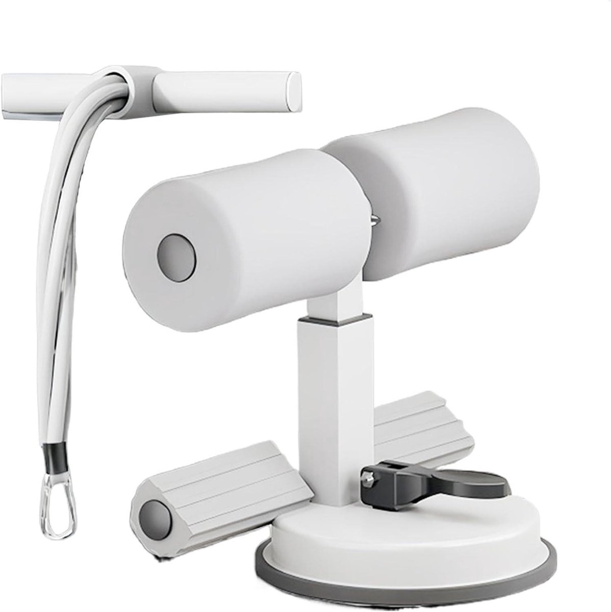 Zit-up Bar - Buikspier Trainer - Core Training - Dubbele Zuignap - Compact Ontwerp - Grijs