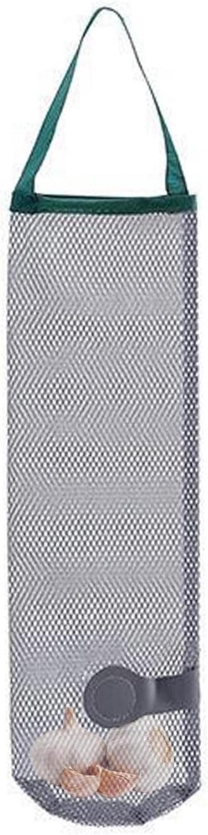Groene groentezakken - Wasbare mesh zakken - Keuken opbergen - Ademend ontwerp - 48 x 12 cm - Gestreept