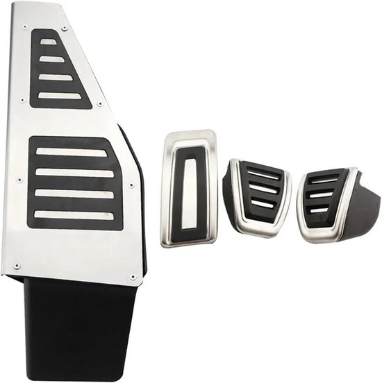 Pedaalhoezen Set - Auto Interieur - Verbeterde Grip - Antislip Ontwerp - MT Versie - Zilver Zwart — afbeelding 2