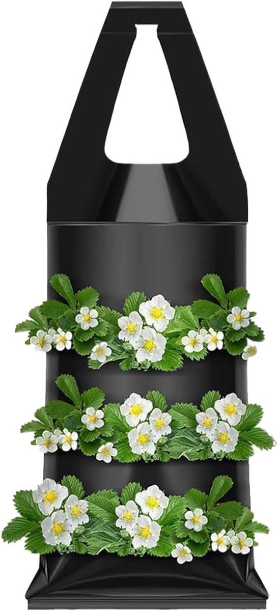 Kweekzakken voor aardbeien, verticale plantenbak voor balkon en tuin, handmatige teeltzak voor muurbeplanting 1-pack 22x54cm
