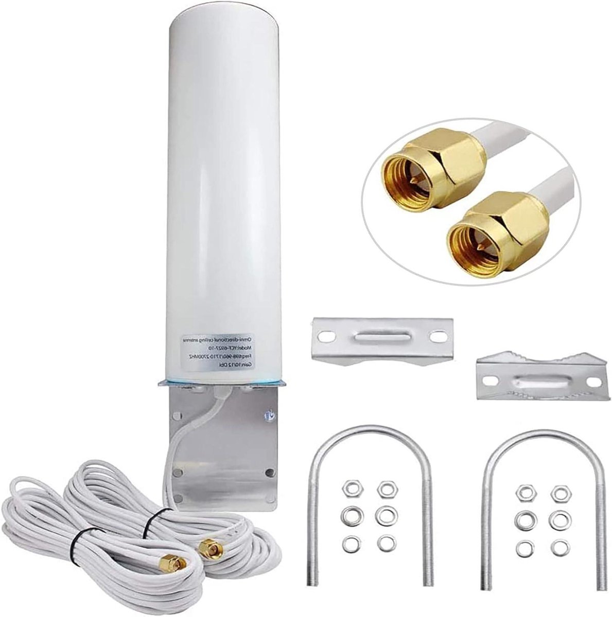 4G LTE Antenne - Omnidirectionele Antenne - Signaal Verbeteren - Hoge Gain 12dBi - 5 Meter Kabel - Wit