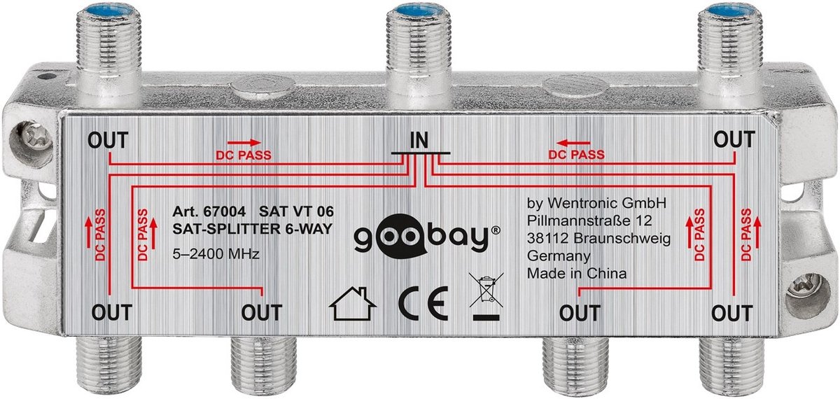 Goobay SAT verdeler, 6 stuk