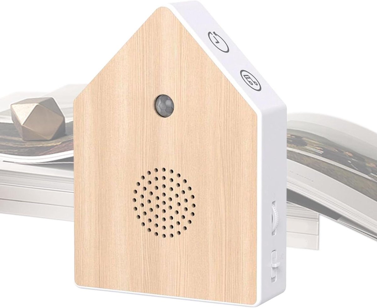 Witte Ruismachine - Ontspannend Geluid - Slaap Verbeteren - Bewegingsgevoelige Sensor - 16 x 14 x 1 cm - Houtkleur