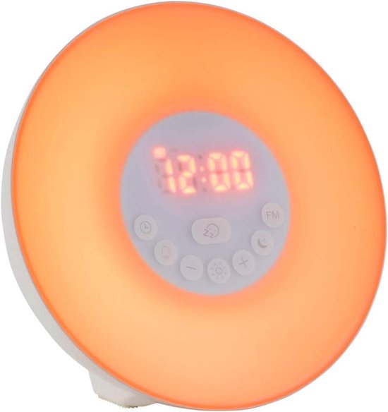 Daglichtwekker - Weklamp met licht - Natuurlijk wakker worden - Gesimuleerde zonsopgang - 170 mm diameter - Wit — afbeelding 4