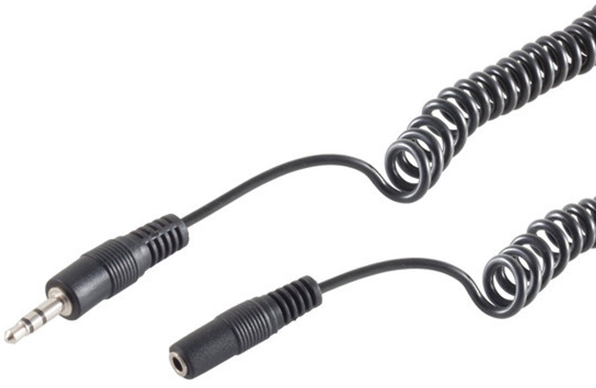 Klinkenst. 3,5mm/ Klinkenbuchse 3,5mm Spiral, 2,5m