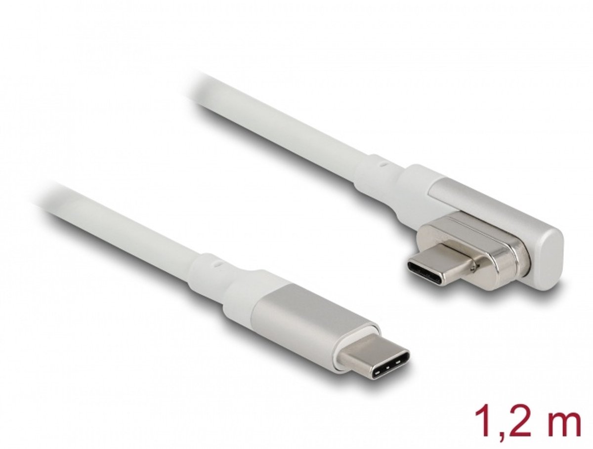 Magnetische Thunderbolt 3 USB-C-kabel 4K 60 Hz mannelijk tot mannelijk schuin 1,20 m