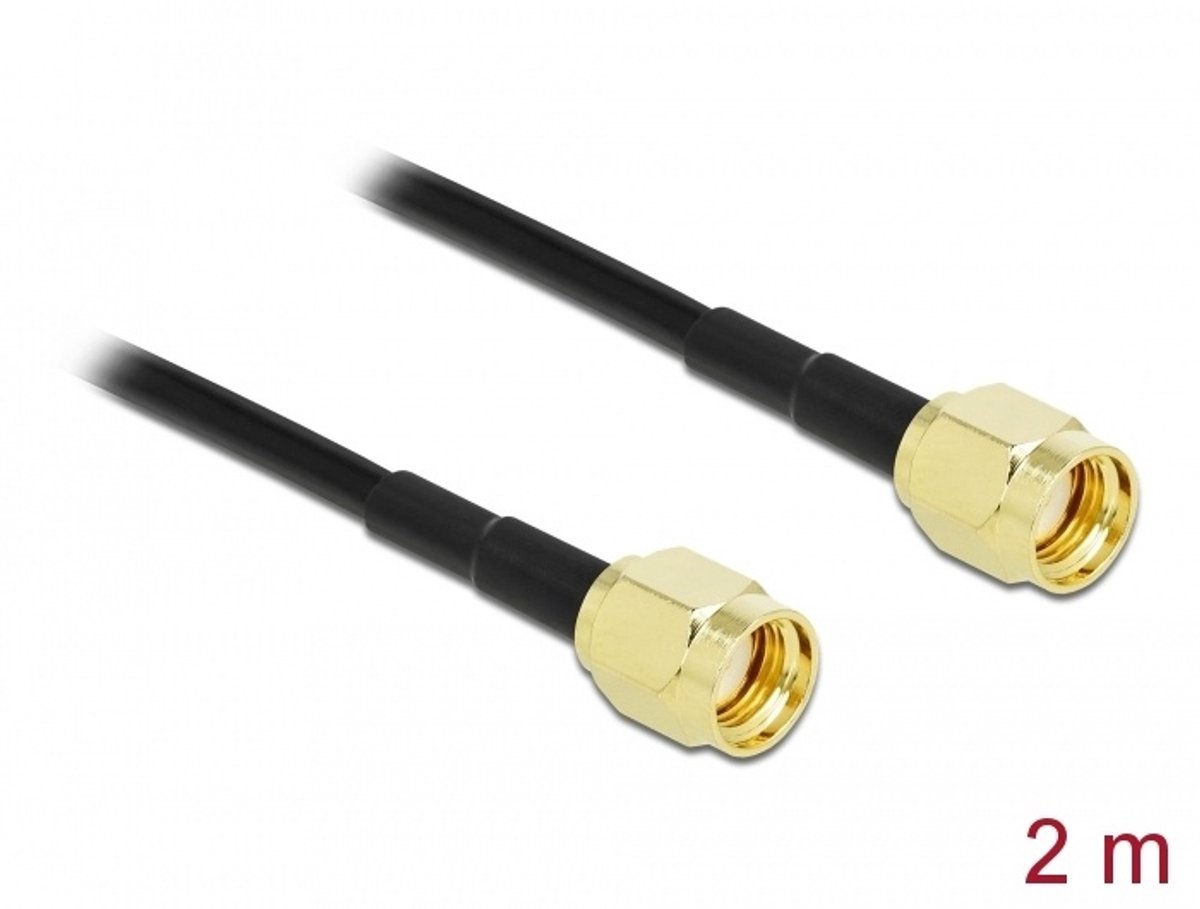 Antennekabel RP-SMA-plug naar RP-SMA-plug LMR/CFD100 2 M laag verlies
