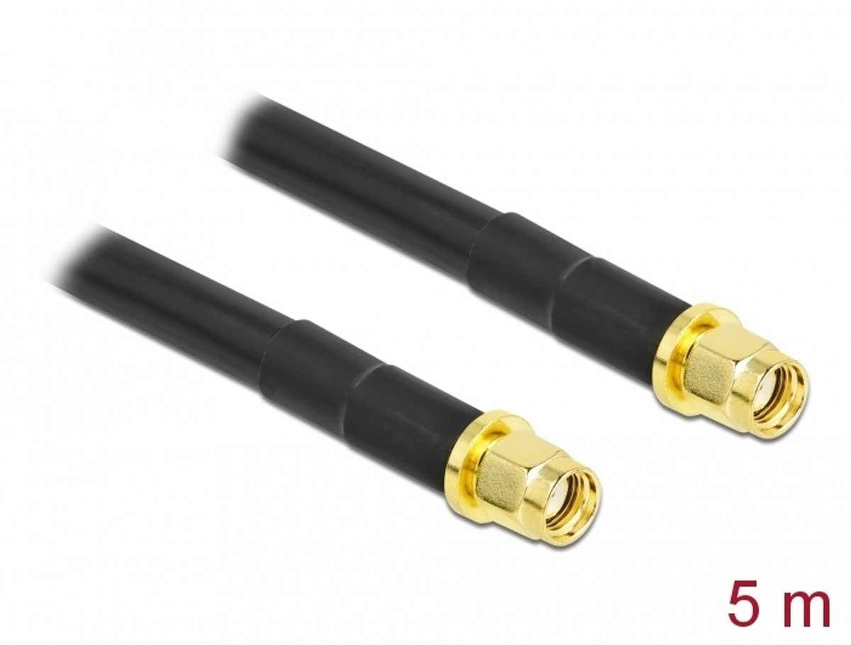 Antennekabel RP-SMA-plug naar RP-SMA-plug LMR/CFD300 5 m laag verlies