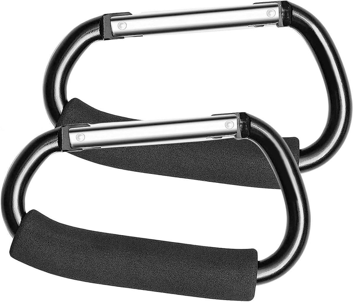 Grote Buggy Clips - Karabijn Haken - Buitenactiviteiten Ophangen - Vergrendelbare Sluiting - Set van 2 - Zwart