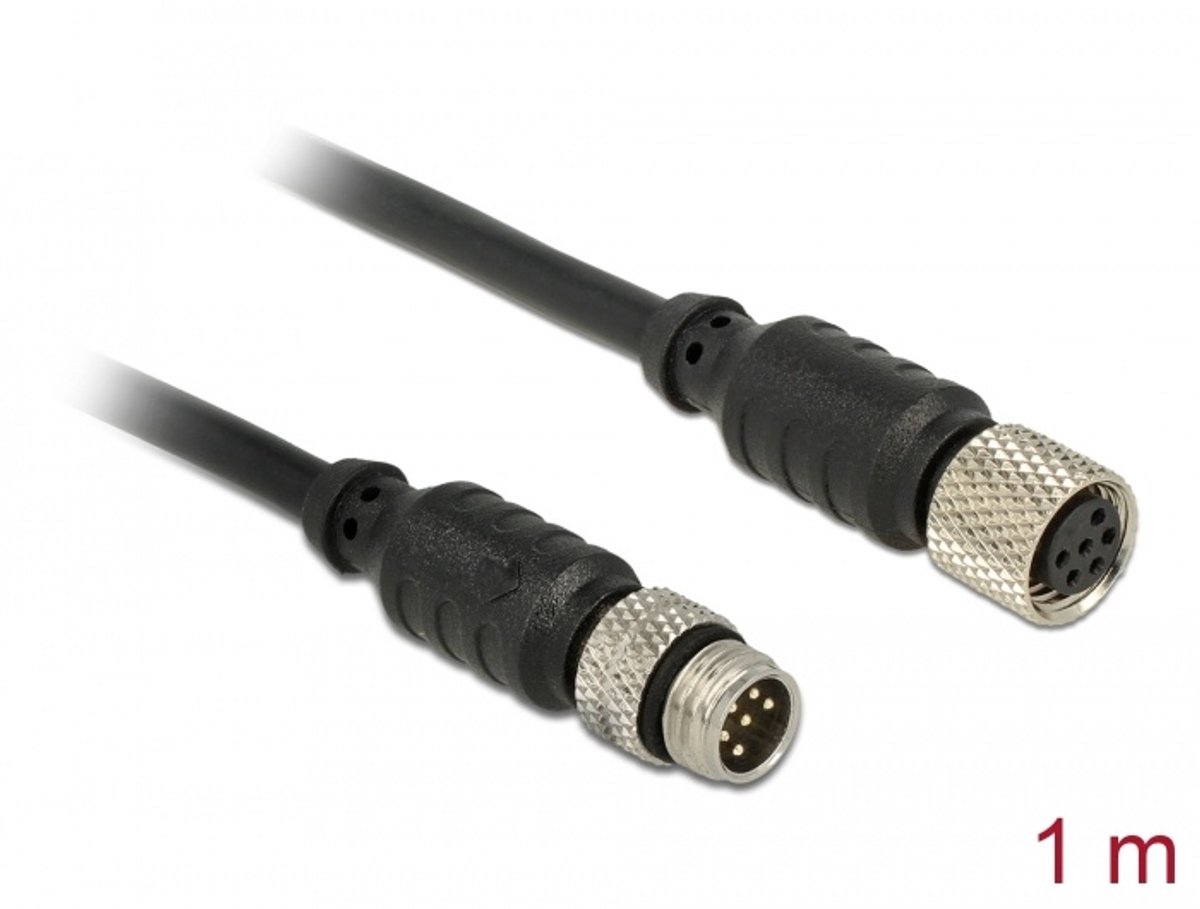 Navilock Extensions cable M8 male > M8 female waterproof 1 m for M8 GNSS receiver