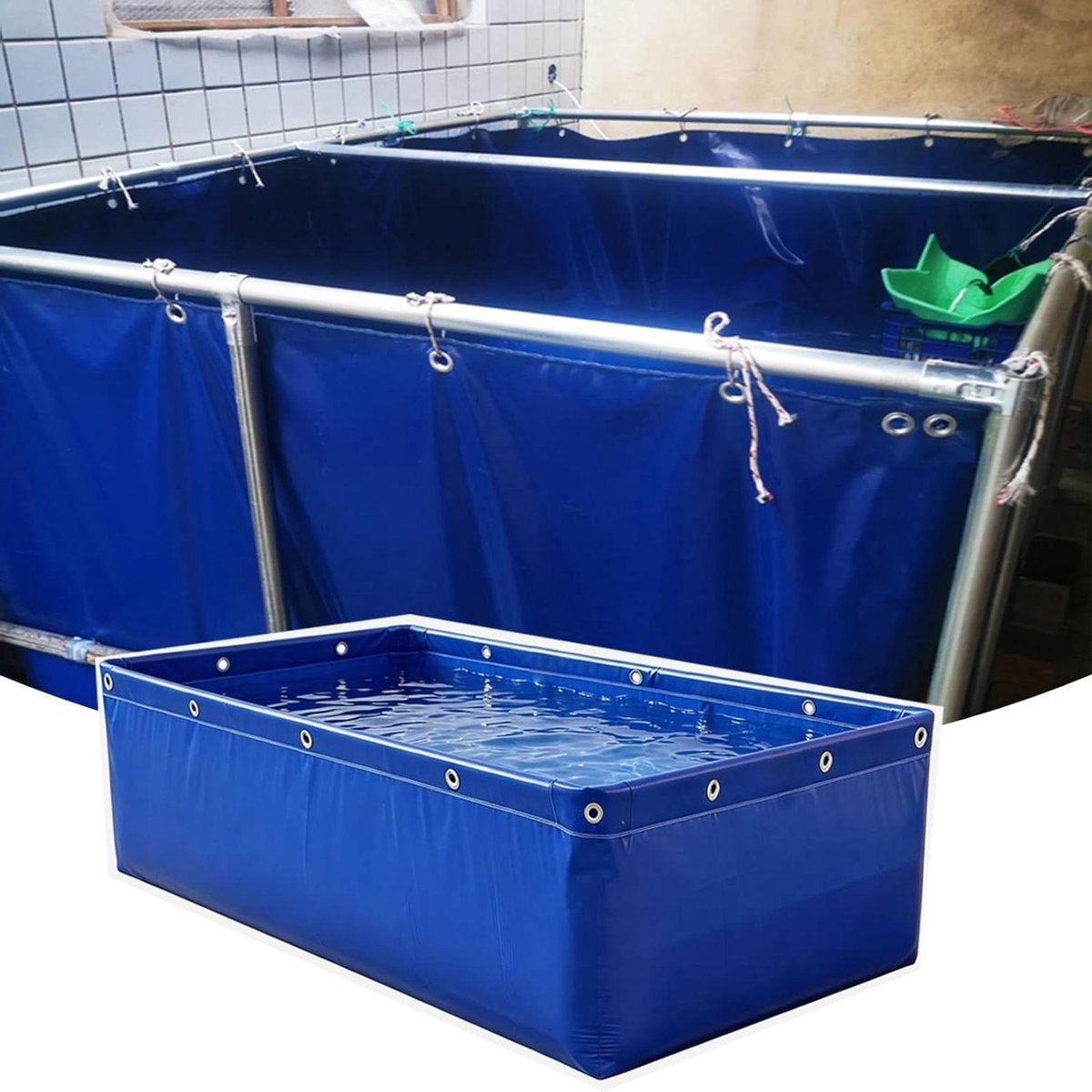 Opvouwbare Visvijver - Koi Kweekbak - Water Opslag - Opvouwbaar Zonder Frame - 500 x 100 x 80 cm - Zwart